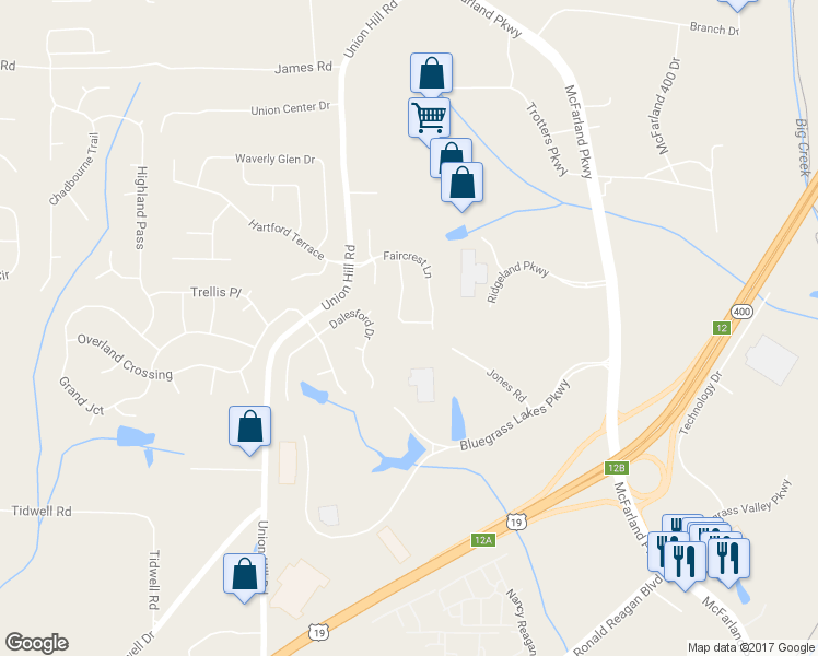 map of restaurants, bars, coffee shops, grocery stores, and more near 1650 Winshire Cove in Alpharetta