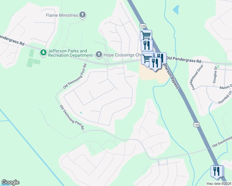 map of restaurants, bars, coffee shops, grocery stores, and more near 238 Liberty Drive in Jefferson