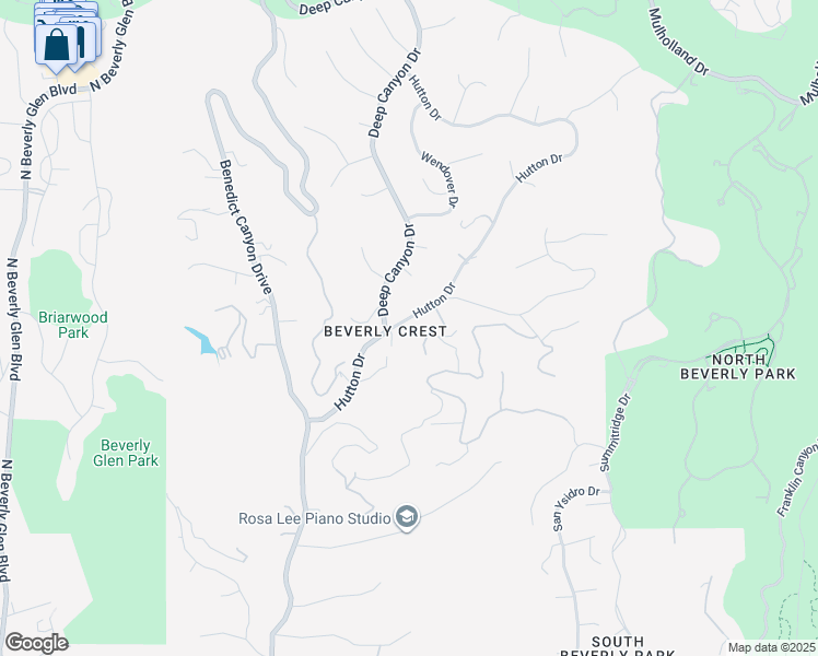 map of restaurants, bars, coffee shops, grocery stores, and more near 2620 Hutton Drive in Beverly Hills