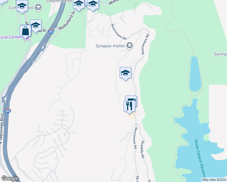 map of restaurants, bars, coffee shops, grocery stores, and more near 2397 Nalin Drive in Los Angeles