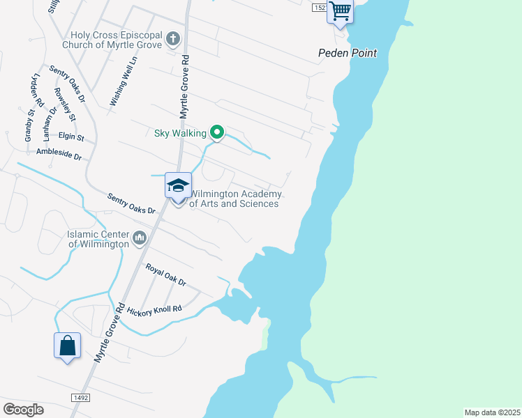 map of restaurants, bars, coffee shops, grocery stores, and more near 1821 Avalon Avenue in Wilmington
