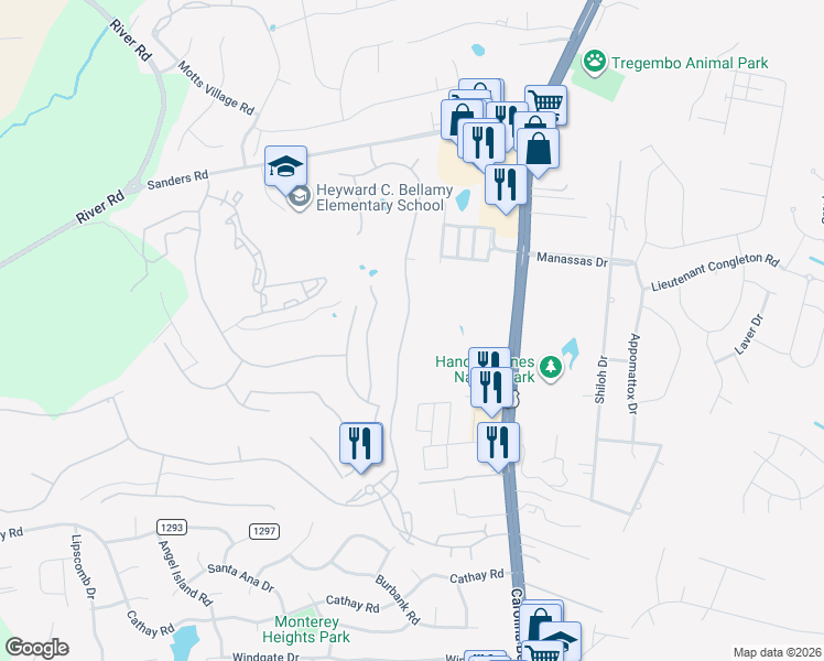 map of restaurants, bars, coffee shops, grocery stores, and more near 908 Rivage Promenade in Wilmington