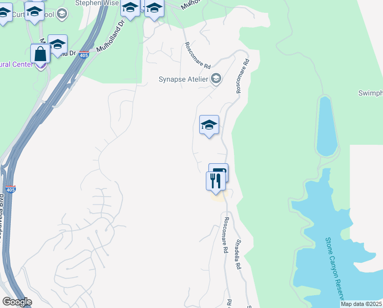 map of restaurants, bars, coffee shops, grocery stores, and more near 2397 Nalin Drive in Los Angeles