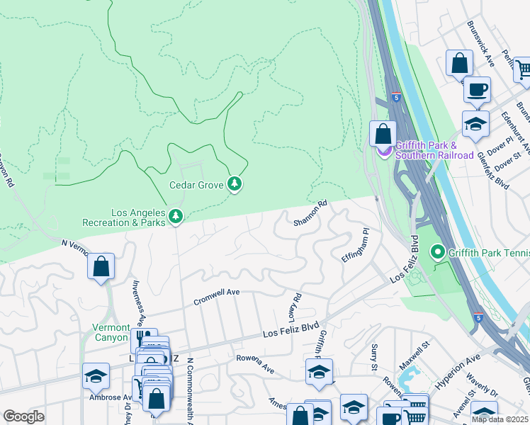 map of restaurants, bars, coffee shops, grocery stores, and more near 3954 Farmouth Drive in Los Angeles