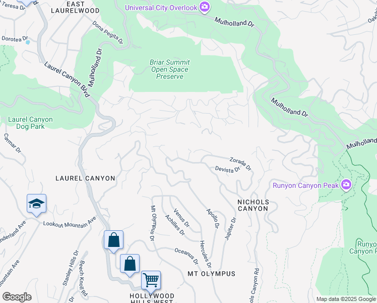 map of restaurants, bars, coffee shops, grocery stores, and more near 2621 Algodon Court in Los Angeles