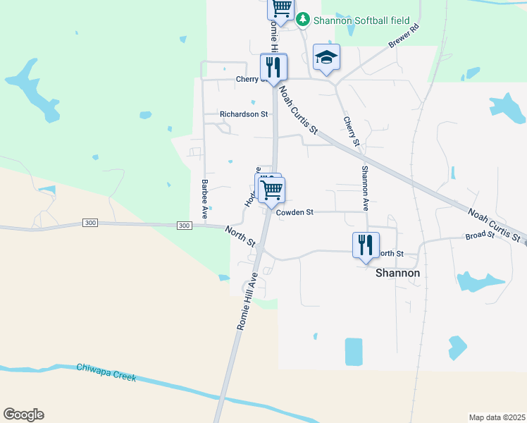 map of restaurants, bars, coffee shops, grocery stores, and more near 138 Hodges Avenue in Shannon