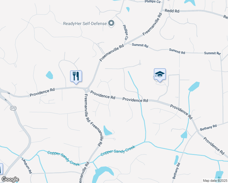 map of restaurants, bars, coffee shops, grocery stores, and more near 515 North Burgess Trail in Alpharetta