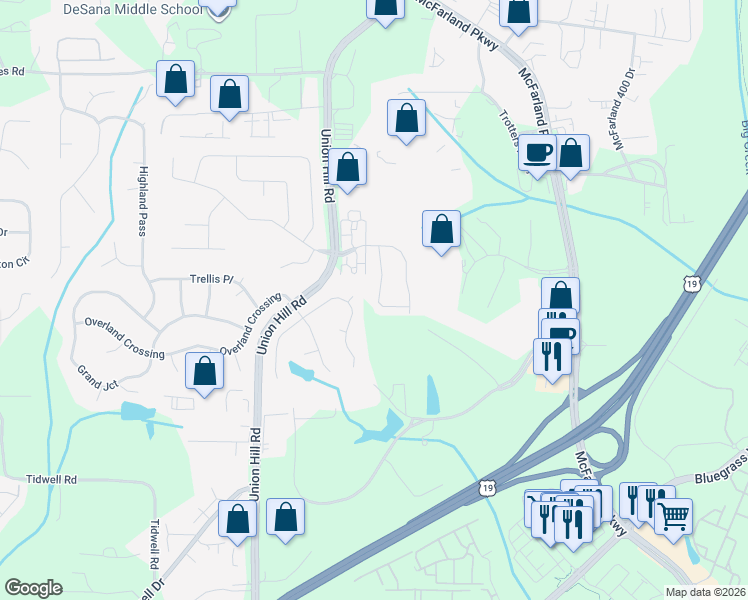 map of restaurants, bars, coffee shops, grocery stores, and more near 1560 Winshire Cove in Alpharetta