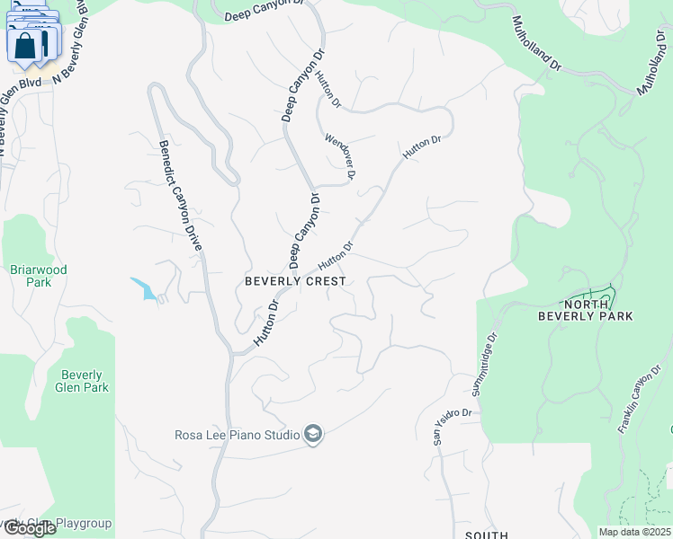 map of restaurants, bars, coffee shops, grocery stores, and more near 2660 Hutton Drive in Beverly Hills