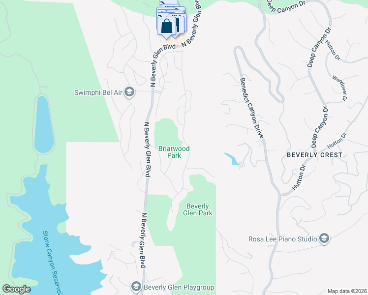 map of restaurants, bars, coffee shops, grocery stores, and more near 2661 Angelo Drive in Los Angeles