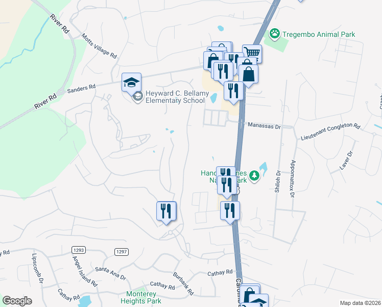 map of restaurants, bars, coffee shops, grocery stores, and more near 908 Rivage Promenade in Wilmington