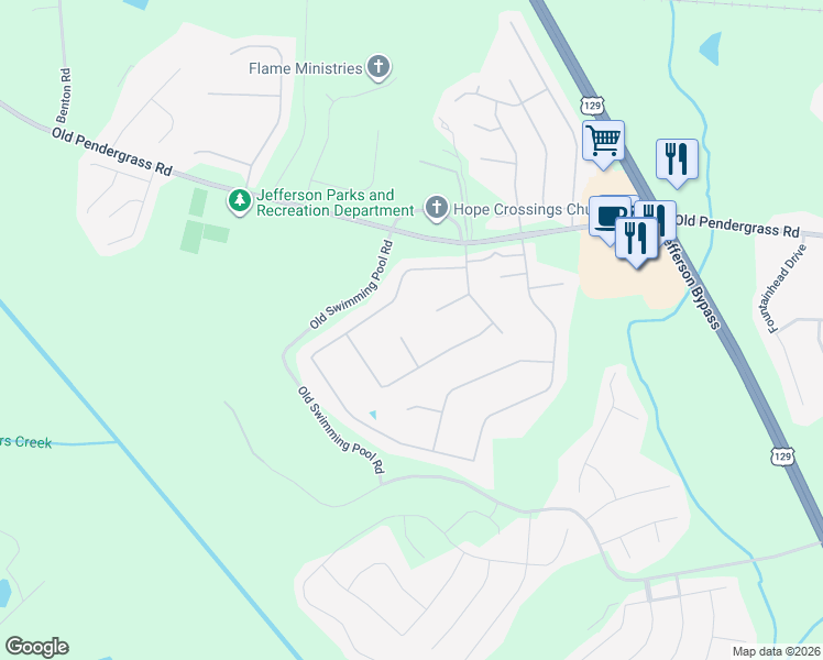 map of restaurants, bars, coffee shops, grocery stores, and more near 74 Wisteria Place in Jefferson