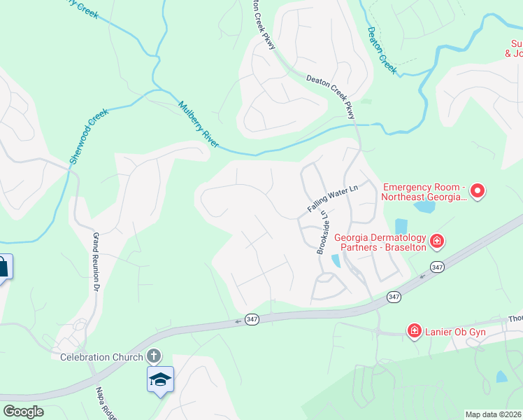 map of restaurants, bars, coffee shops, grocery stores, and more near 5931 Legend Court in Hoschton