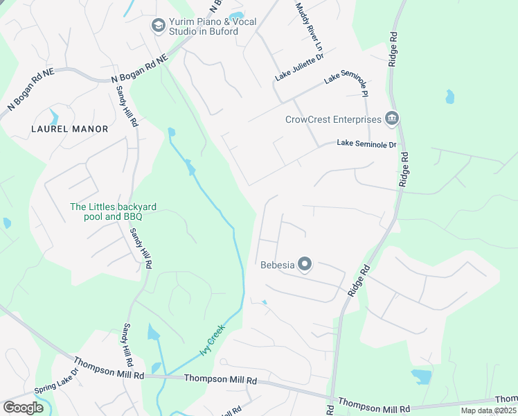 map of restaurants, bars, coffee shops, grocery stores, and more near 3311 Lost Meadows Lane in Buford