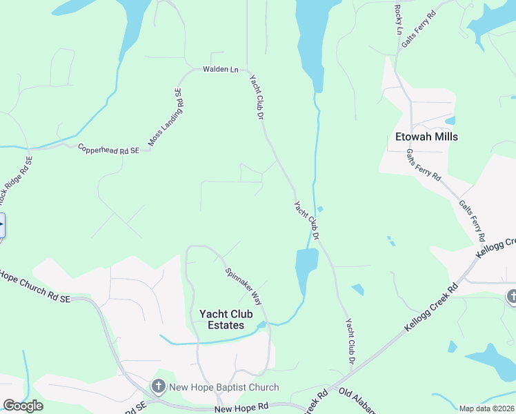 map of restaurants, bars, coffee shops, grocery stores, and more near 3185 Old Mystic Road in Acworth