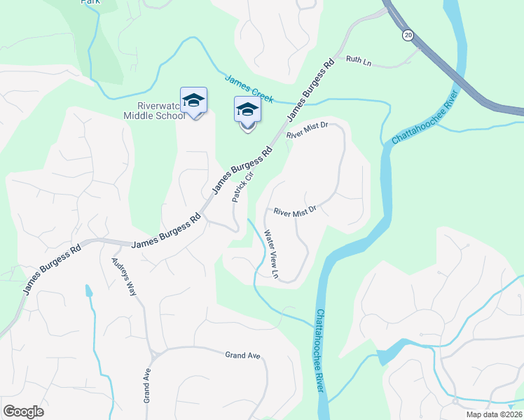 map of restaurants, bars, coffee shops, grocery stores, and more near 1325 Water View Lane in Suwanee