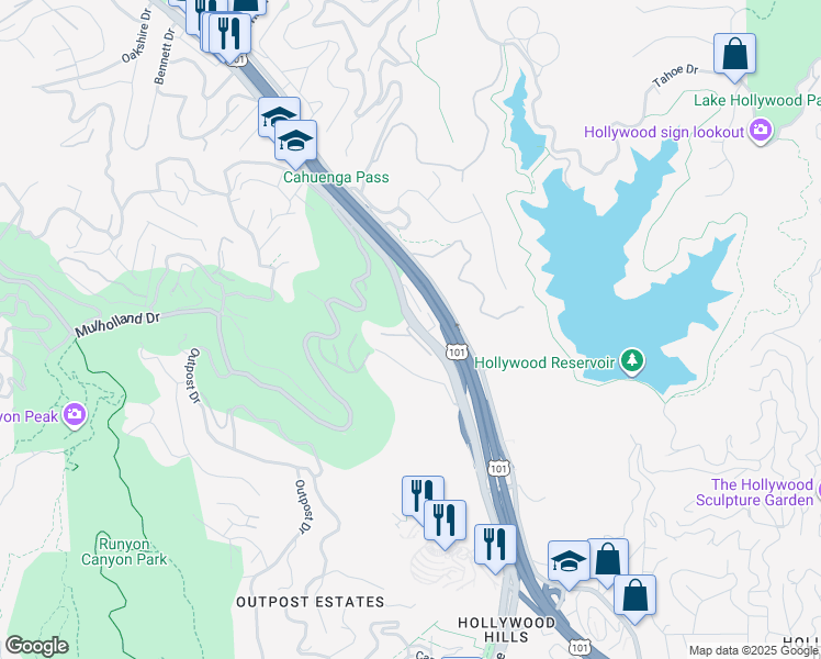 map of restaurants, bars, coffee shops, grocery stores, and more near 2780 Wright Lane in Los Angeles