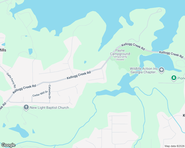 map of restaurants, bars, coffee shops, grocery stores, and more near 2643 Kellogg Creek Road in Acworth