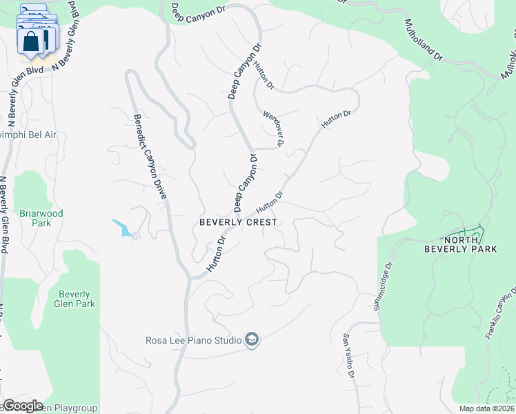 map of restaurants, bars, coffee shops, grocery stores, and more near 2641 Hutton Drive in Beverly Hills