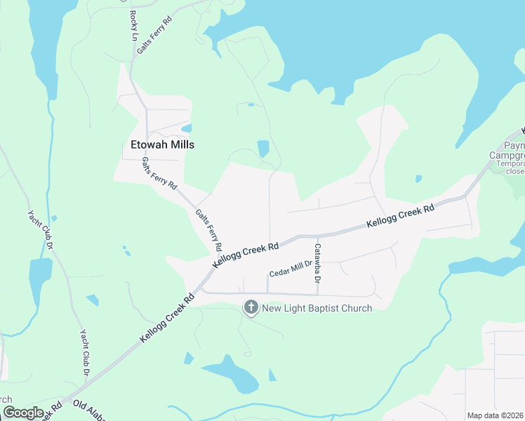 map of restaurants, bars, coffee shops, grocery stores, and more near 6844 Yachting Way in Acworth