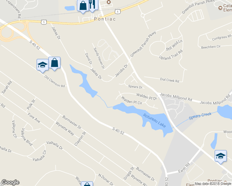 map of restaurants, bars, coffee shops, grocery stores, and more near 75 Walden Oak Court in Elgin