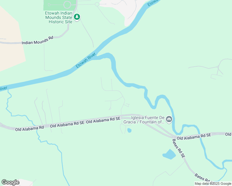 map of restaurants, bars, coffee shops, grocery stores, and more near 26 River Shoals Drive in Cartersville