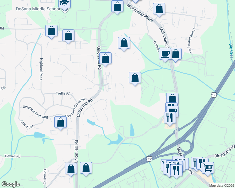 map of restaurants, bars, coffee shops, grocery stores, and more near 1465 Winshire Cove in Alpharetta