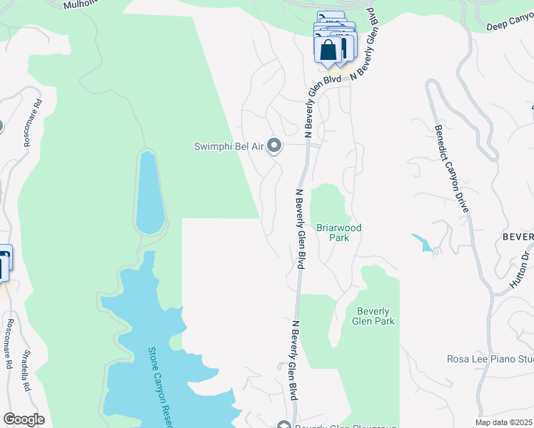 map of restaurants, bars, coffee shops, grocery stores, and more near 2644 Basil Lane in Los Angeles