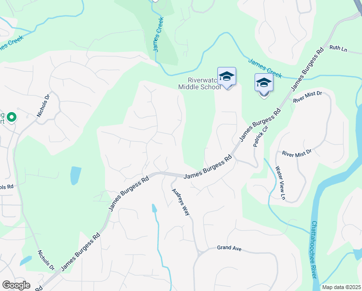 map of restaurants, bars, coffee shops, grocery stores, and more near 1555 Buckskin Trail in Suwanee