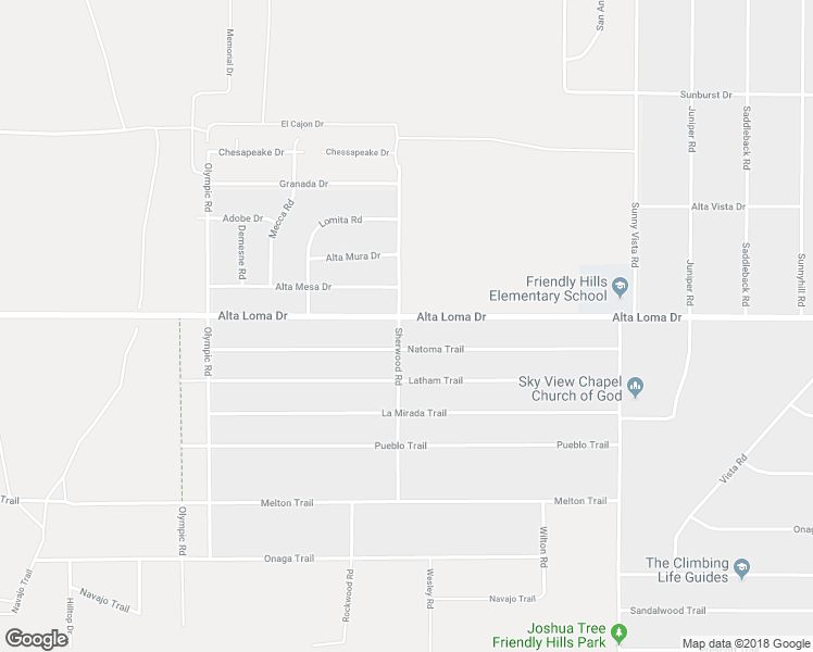 map of restaurants, bars, coffee shops, grocery stores, and more near 60515 Alta Loma Drive in Joshua Tree