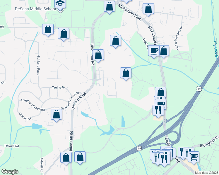 map of restaurants, bars, coffee shops, grocery stores, and more near 1455 Winshire Cove in Alpharetta