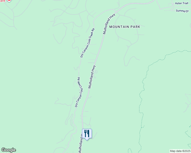 map of restaurants, bars, coffee shops, grocery stores, and more near 24410 Mulholland Highway in Calabasas