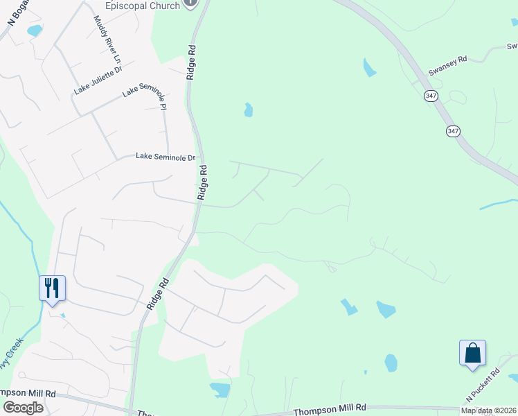 map of restaurants, bars, coffee shops, grocery stores, and more near 4010 Holly Creek Court in Buford