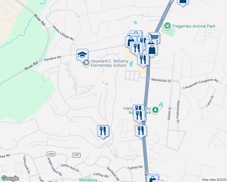 map of restaurants, bars, coffee shops, grocery stores, and more near 925 Rivage Promenade in Wilmington