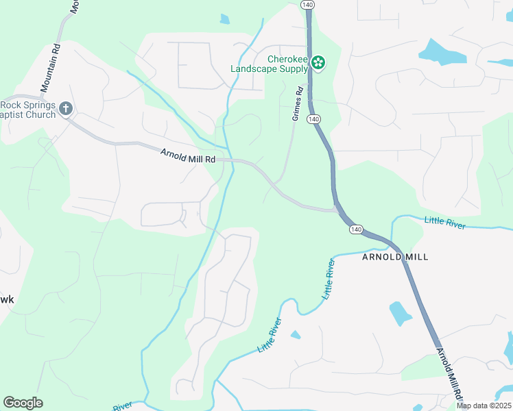map of restaurants, bars, coffee shops, grocery stores, and more near 1058 Arnold Mill Road in Woodstock