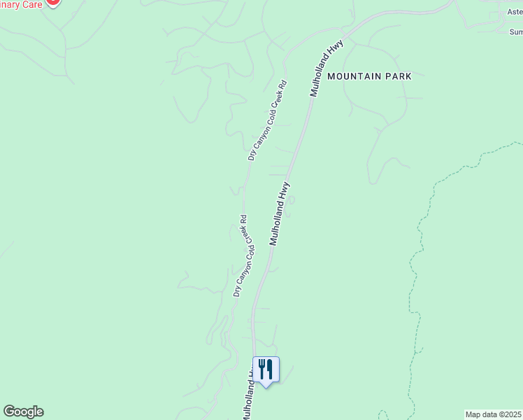 map of restaurants, bars, coffee shops, grocery stores, and more near 24415 Mulholland Highway in Calabasas