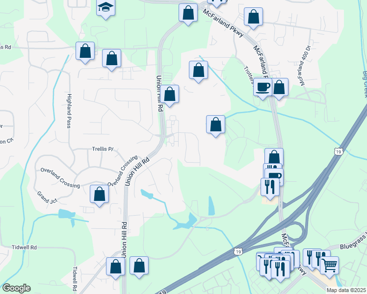 map of restaurants, bars, coffee shops, grocery stores, and more near 1430 Winshire Cove in Alpharetta