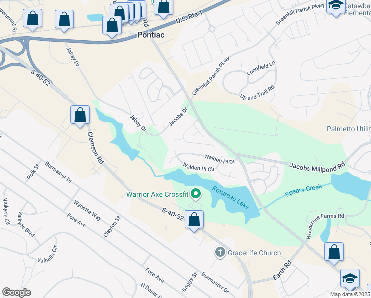 map of restaurants, bars, coffee shops, grocery stores, and more near 880 Spears Drive in Elgin