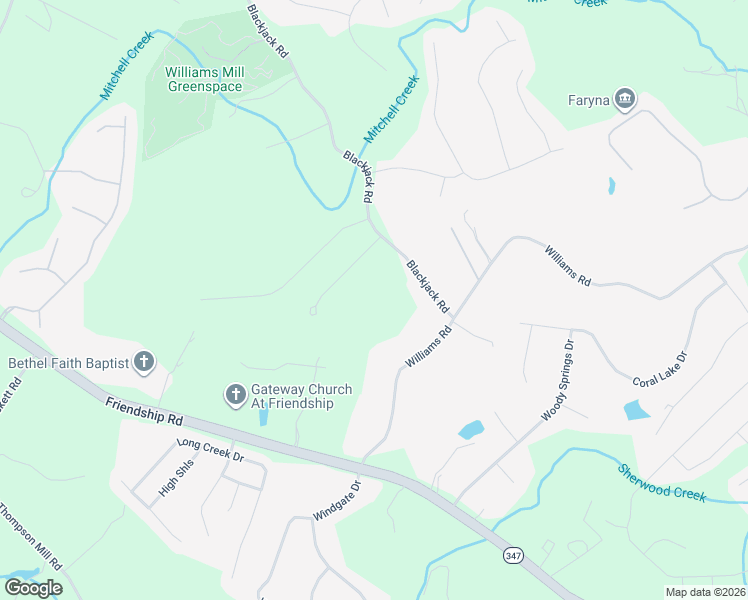 map of restaurants, bars, coffee shops, grocery stores, and more near 6350 Blackjack Road in Flowery Branch