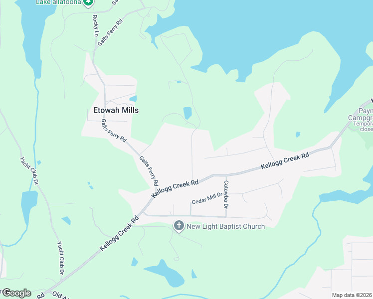 map of restaurants, bars, coffee shops, grocery stores, and more near 6839 Yachting Way in Acworth