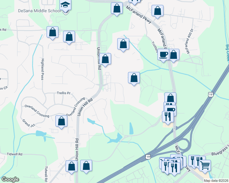map of restaurants, bars, coffee shops, grocery stores, and more near 1430 Winshire Cove in Alpharetta