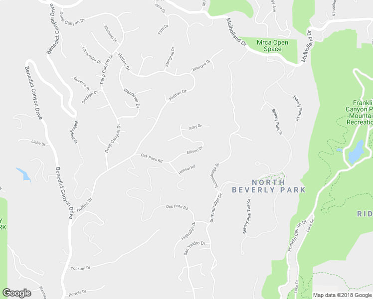 map of restaurants, bars, coffee shops, grocery stores, and more near 2721 Ellison Drive in Beverly Hills