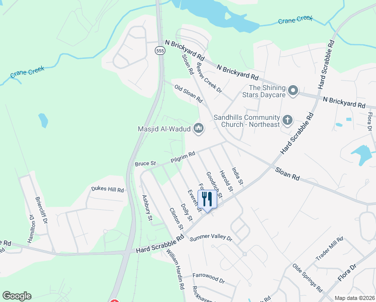 map of restaurants, bars, coffee shops, grocery stores, and more near 301 Fowler Street in Columbia