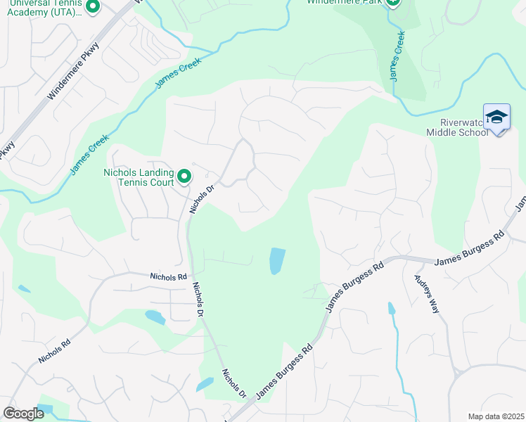 map of restaurants, bars, coffee shops, grocery stores, and more near 305 Blackwood Lane in Suwanee