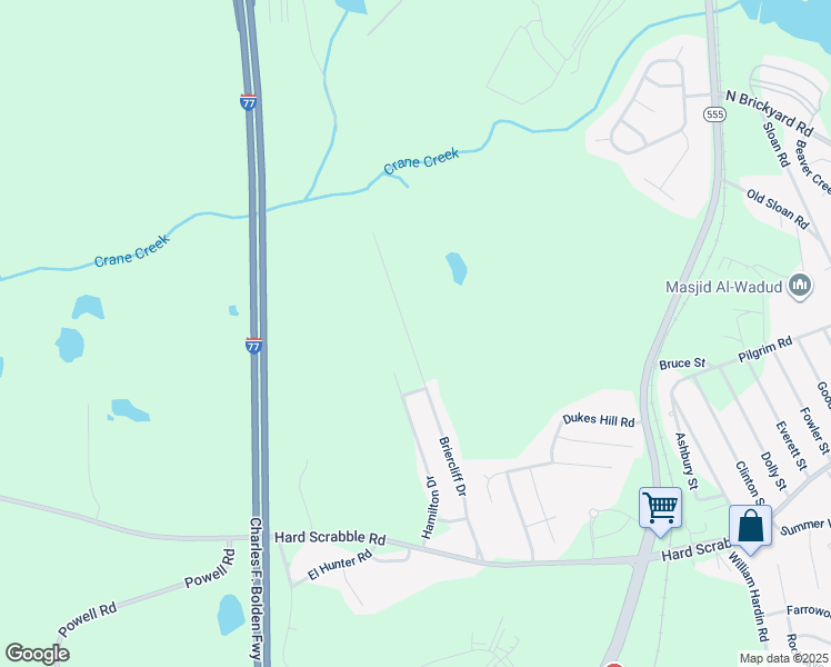 map of restaurants, bars, coffee shops, grocery stores, and more near 428 Briercliff Drive in Columbia