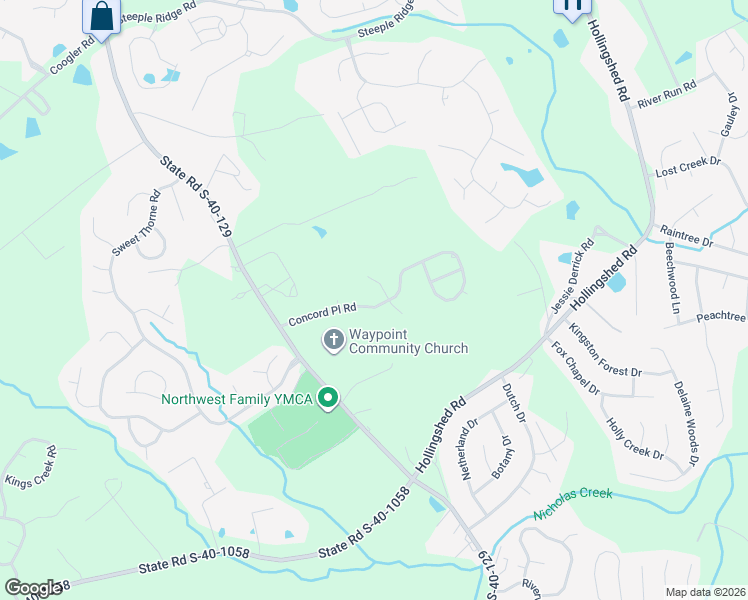 map of restaurants, bars, coffee shops, grocery stores, and more near 213 Concord Place Road in Irmo