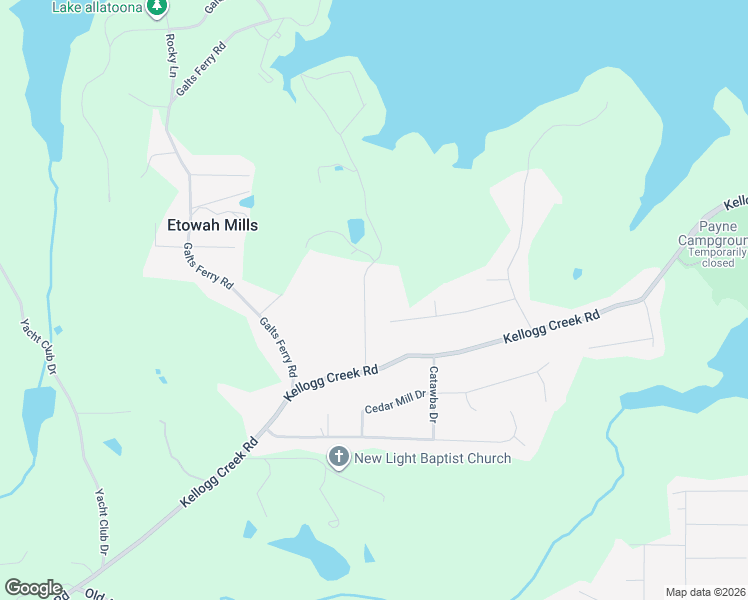 map of restaurants, bars, coffee shops, grocery stores, and more near 6844 Yachting Way in Acworth