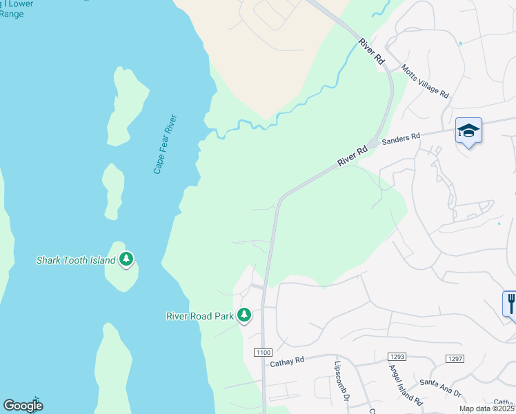 map of restaurants, bars, coffee shops, grocery stores, and more near 104 Turtle Cay Drive in Wilmington
