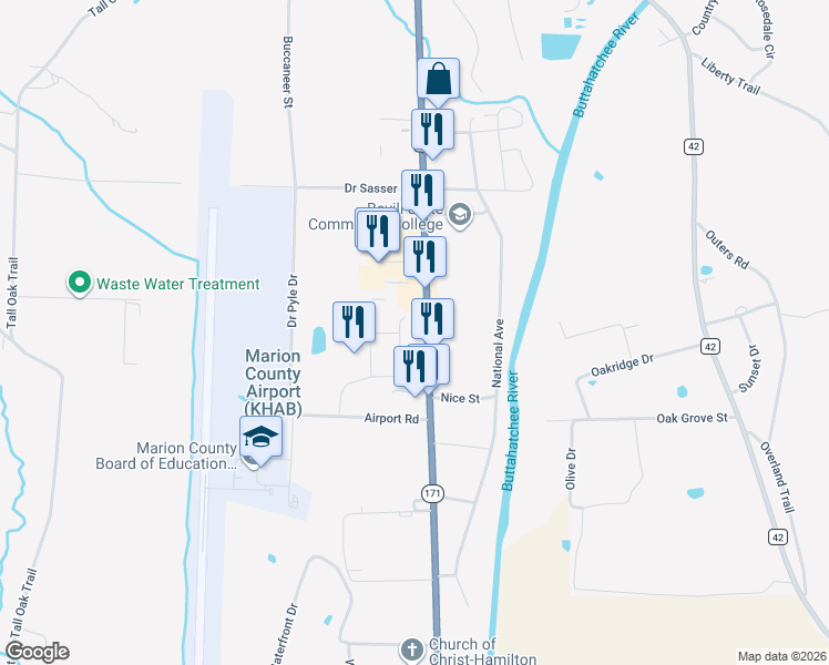 map of restaurants, bars, coffee shops, grocery stores, and more near 1630 Military Street South in Hamilton