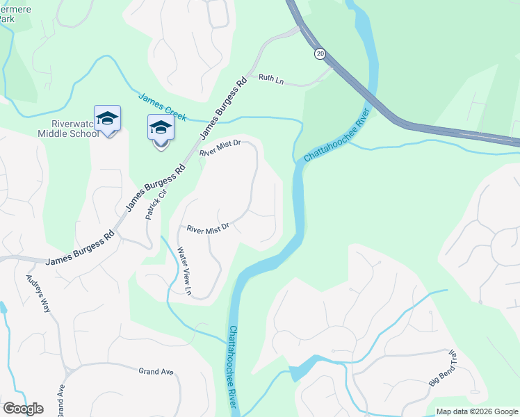 map of restaurants, bars, coffee shops, grocery stores, and more near 715 River Ridge Ln in Suwanee
